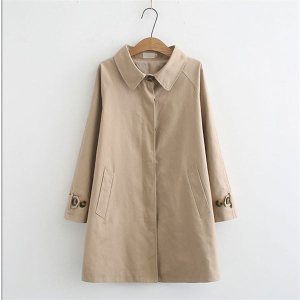

women's trench coats spring autumn plus size coat fashion single-breasted windbreaker overcoat loose casual outerwear 4xl g031 mvg, Tan;black