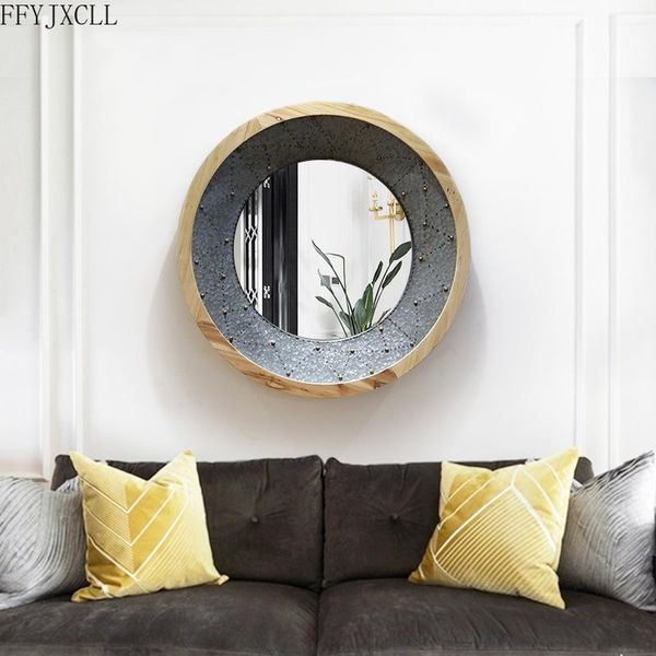 

decorative objects & figurines american living room mirror background wall wrought iron hanging fireplace dining cabinet round handmade deco