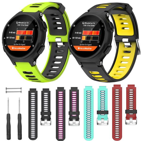 

watch bands soft silicone replacement wrist band for garmin forerunner 735xt a variety of colors to choose from send tools, Black;brown