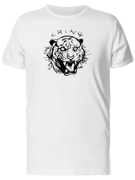 

cring, cool angry tiger sketch tee men's -image by shutterstock, White;black