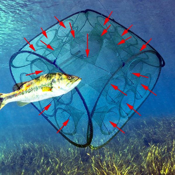 

fishing accessories 5/9/12 holes folded portable hexagon net crayfish fish automatic trap shrimp carp catcher cages mesh nets crabtrap