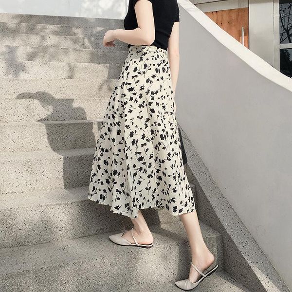 

skirts floral skirt for women in spring and summer 2021, Black