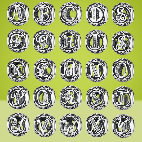 

charms sterling silver s925 fit original bracelet for women with diy alphabet jewelry beaded ornament, Bronze;silver