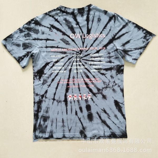 

men's cotton round neck casual fashion men's short sleeve tie dyed t-shirt, Black