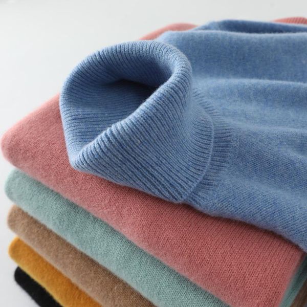

men's sweaters cashmere sweater pullover solid color autumn and winter thickened cardigan turtleneck men, White;black