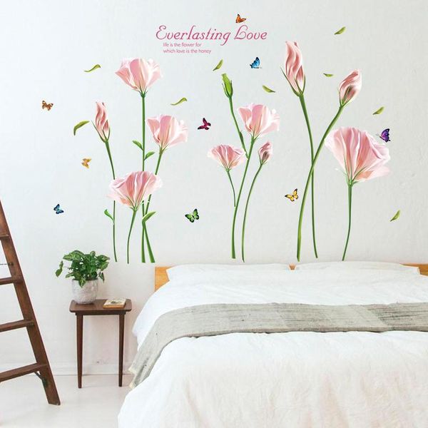 

wall stickers funny flower butterfly home decor for living room bedroom art decal
