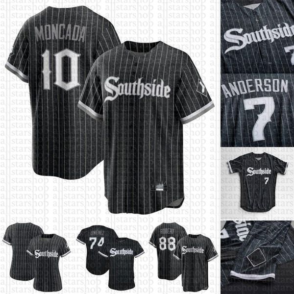 

yoan moncada tim anderson baseball jersey 2021 city connect luis robert eloy jimenez aaron bummer nick madrigal jose abreu yermin mercedes j, Blue;black