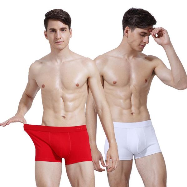 

breathable stretch underwear men's boxer shorts with u convex pouch compression mid waist trunks pants 2pcs/4pcs pack norcotton underpa, Black;white