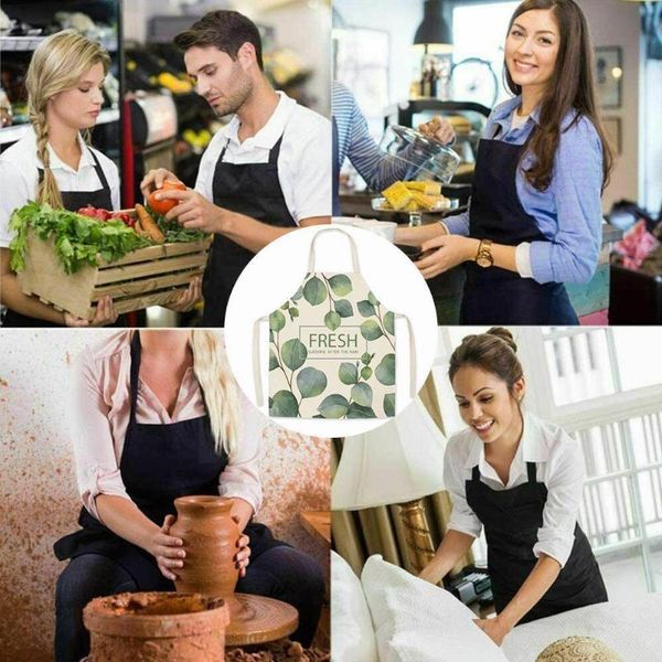 

aprons kitchen apron for woman leaves flower pattern sleeveless cleaning tools simplicity linen cm 45x56 cooking cotton hom k0o5