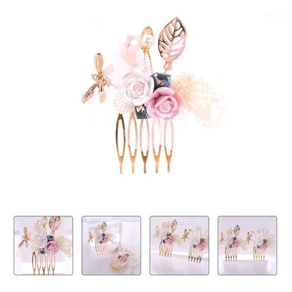 

1pc flower shape wedding hair comb bridal ornament accessory brushes1, Silver