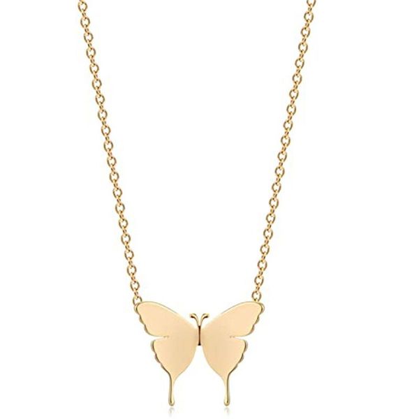 

pendant necklaces cute bohemian butterfly necklace for teen girlfriend gift gold color clavicle chain fashion female chocker jewelry, Silver