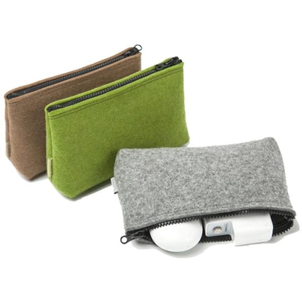 

card holders men women felt fiber bag holder clutch id bussiness case digital accessories protector, Brown;gray