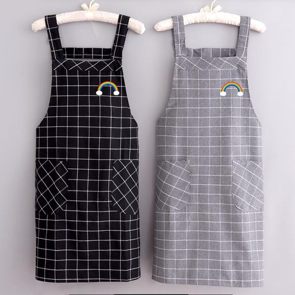 

aprons japanesse apron kitchen baking household cleaning pinafore cotton thickened waterproof erasable hand bib mandil florist