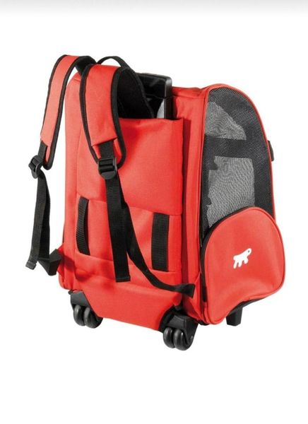 

dog carrier bag with wheels quality luxury reasonable price pet cat suitcase travel injured animal 2 use car seat covers