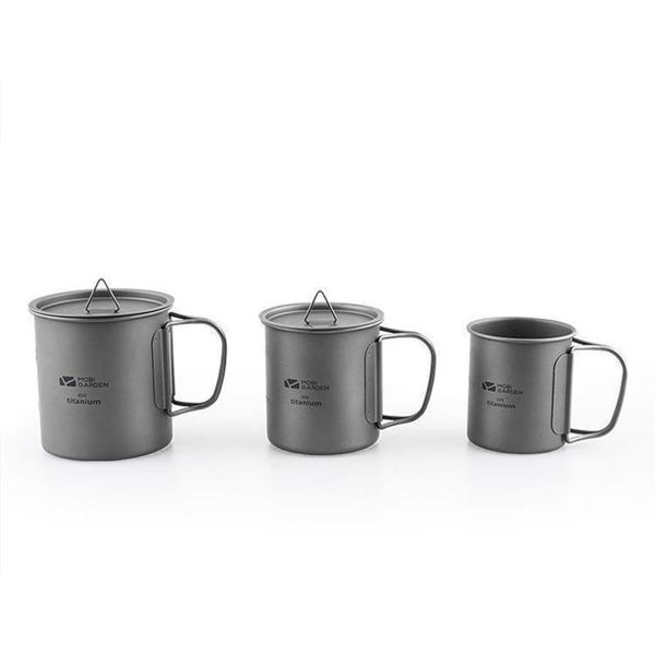 

mugs mobi garden outdoor camping pure titanium cup ultralight travel with folding handle lid quick drink