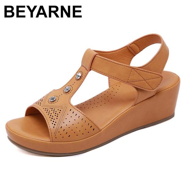 

dress shoes beyarne2021 summer women wedge sandals ladies wedges casual female sandalias plus sizee579, Black