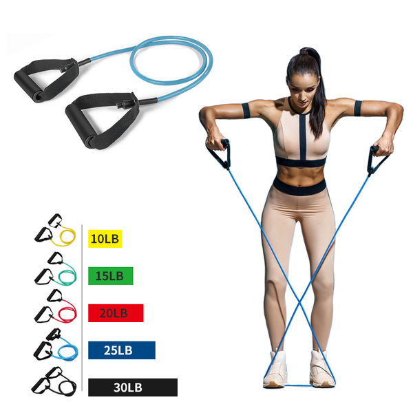 

tubes heavy duty workout equipment fitness exercise elastic tube set resistance bands