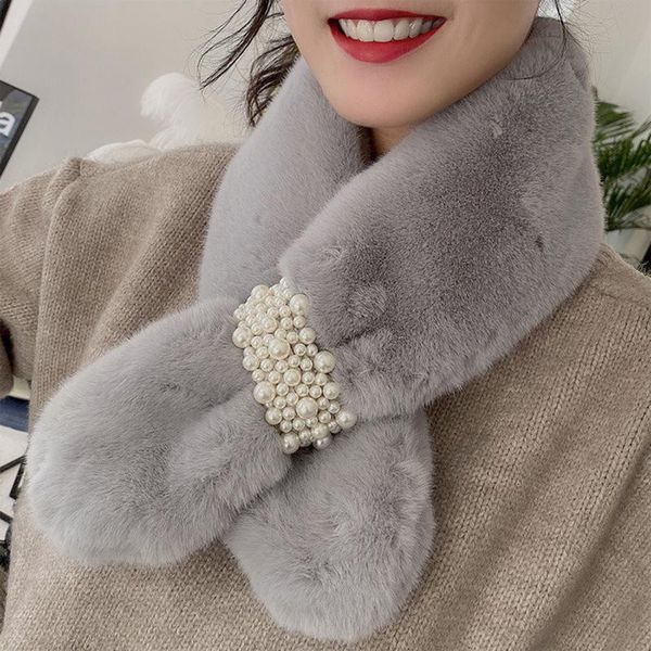 

scarves fashion women's plush scarf velvet overlapping autumn and winter solid colors comfortable thick warm bufanda mujer#35, Blue;gray