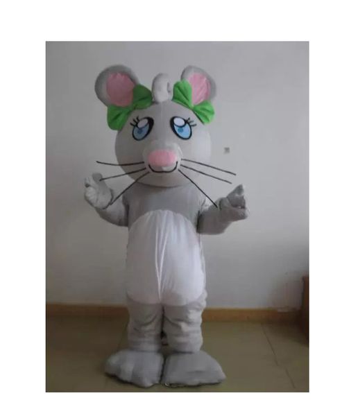 Factory Direct Seltsamer Plüsch, braunes Ohr, lustige Maus, graues Kostüm-Maskottchen-Kostüm für Erwachsene