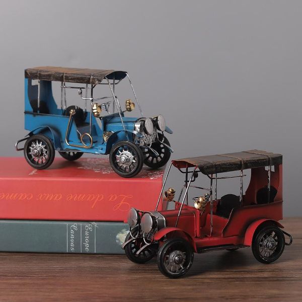 

decorative objects & figurines creative home decor vintage metal car crafts antique cara model deskdecoration retro children toys birthd