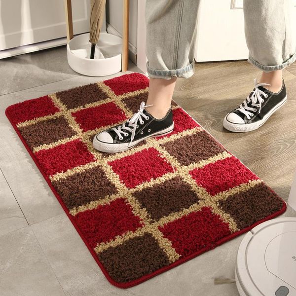 

wear-resistant entrance door mats carpets bathroom absorbent non-slip kitchen plaid