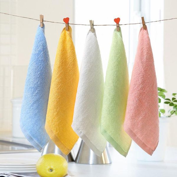 

towel plain bamboo fiber small square for children's hand wash and wipe