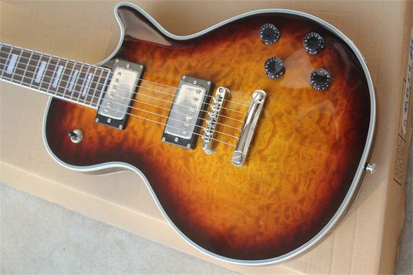 

flame electric guitar, pickup guitar, rosewood fingerboard. mahogany body