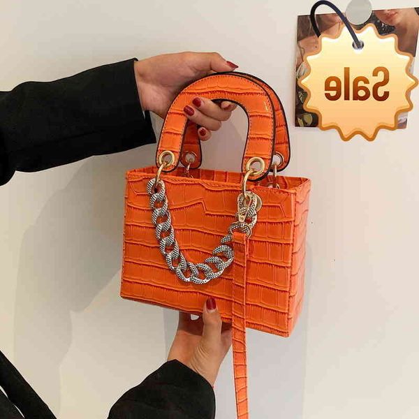 

small square bag women's new bracelet fashion trend with crocodile pattern diana leisure simple messenger