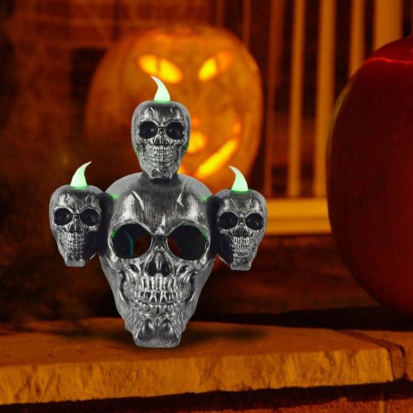 

headlamps unique glowing skull statue lamp shape with smoke led electronic light battery powered plastic halloween decoration props
