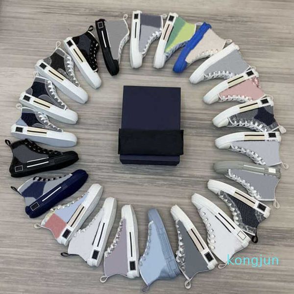 

designer sneakers oblique fashion canvas shoes high low mens sneaker technical leather women casual bee luxurys trainers shoes, Black