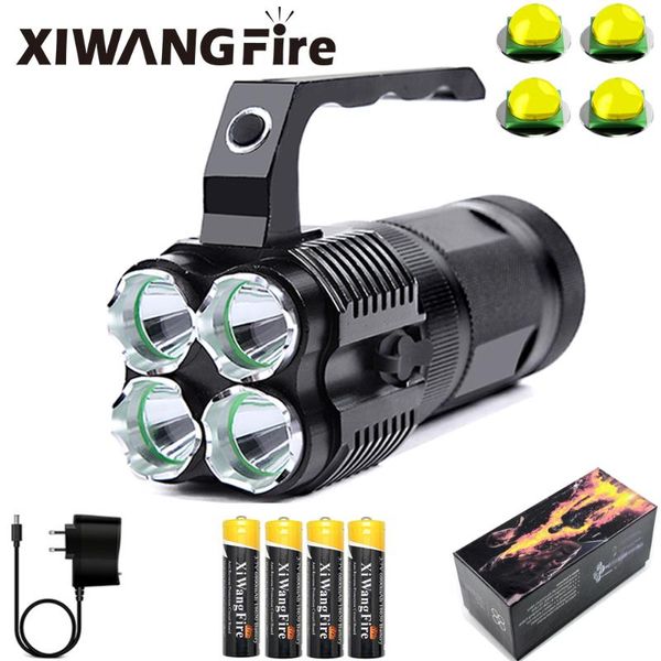 

powerful portable with 4*l2 lamp beads searchlight 4pcs 18650 battery powered camping adventure flashlights torches