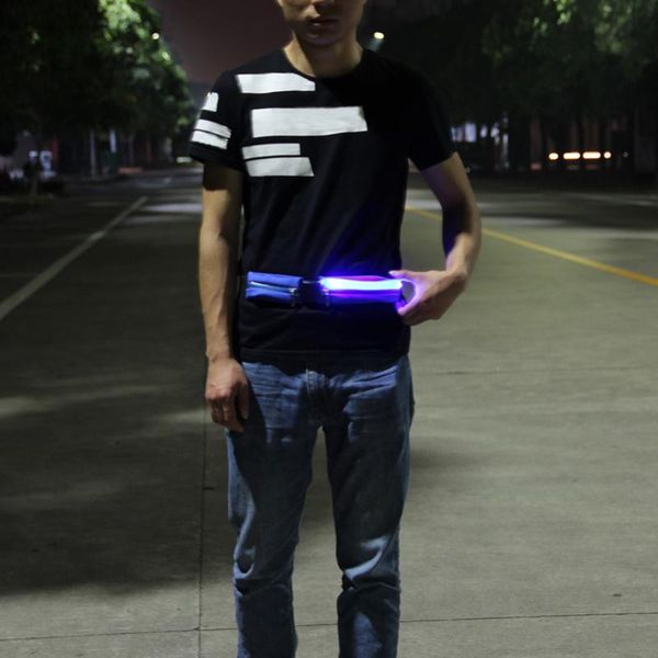 

outdoor bags led night safety reflective bag running waist pack pocket belt