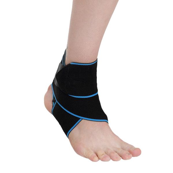 

1pc outdoor sports compression support sprained non slip relieve pain wrap protection ankle brace adjustable strap, Blue;black