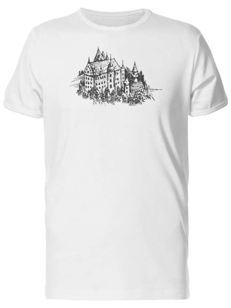

Castle In The Forest Sketch Men's Tee -Image by Shutterstock, White;black