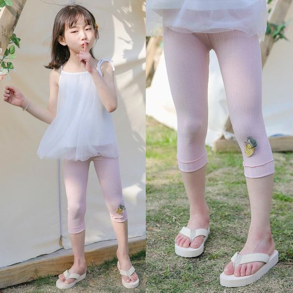 

trousers baby 7 points pants legging 2021 summer girls children's clothing child seven shorts dancing, Blue