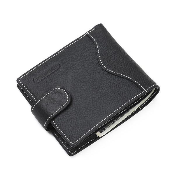 

wallets men's wallet full-grain leather buckle joint american dollars, Red;black