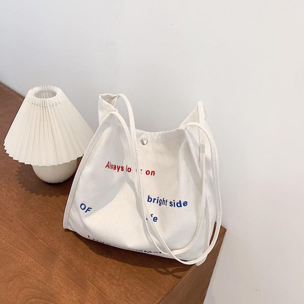 

evening bags letter women handbags canvas female white shoulder large capacity totes shopping travel ladies messenger bag
