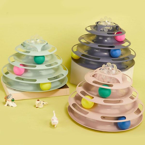 

4-layer cat interaction track turntable toy with balls toys