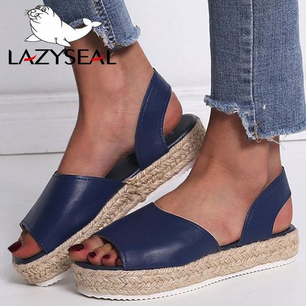 

lazyseal ankle-wrap sandals women flat footwear woman shoes mujer platform sandalias summer beach sandales femme 2021 slippers, Black