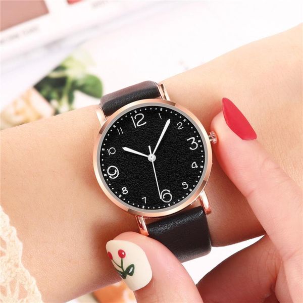 

leather quartz women's watch ladies fashion women wristwatch clock relogio feminino hours saati wristwatches, Slivery;brown