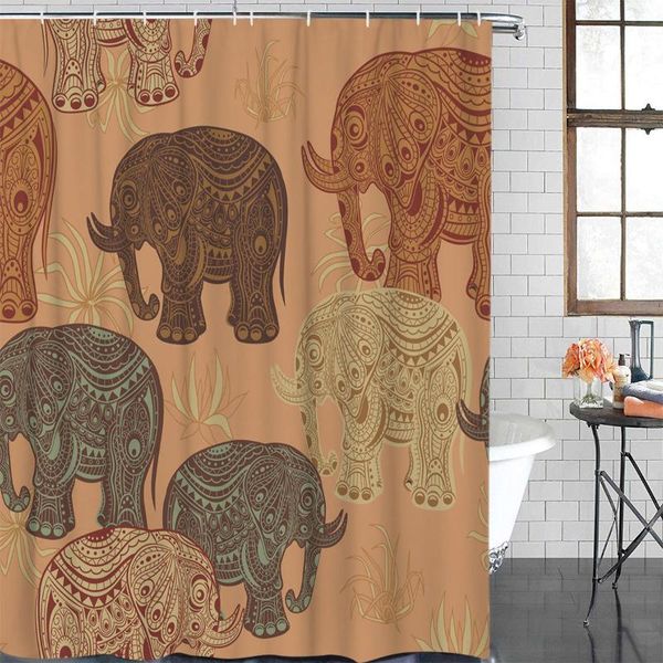 

shower curtains animal elephant plant grass carved modern home decor bathroom waterproof curtain