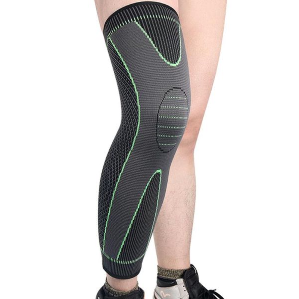 

full leg compression sleeve long knee brace support protector for sport elbow & pads, Black;gray
