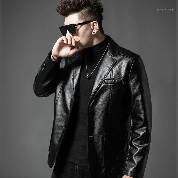 

-selling leather jacket men coats motorcycle coat men's brand stand collar jackets fur & faux, Black