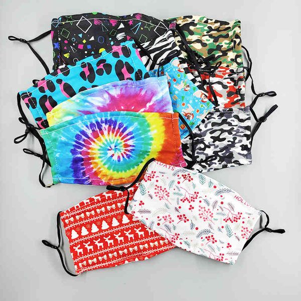 

mask cotton with nose bone print washable mask halloween camouflage