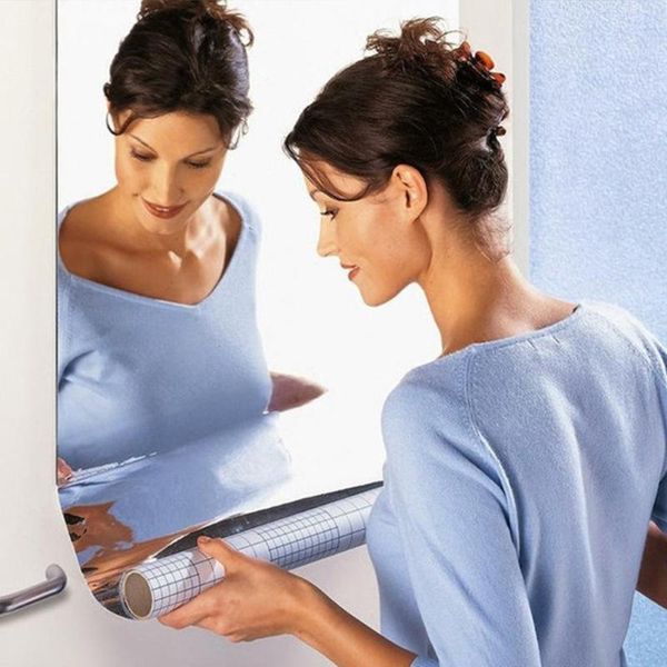 

window stickers 50*50cm 0.1mm mirror wall reflective solar film sticker rectangle self adhesive room decor stick on art