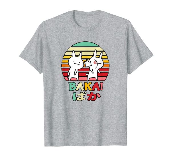 

baka rabbit slap funny baka cute anime vintage style t-shirt, White;black