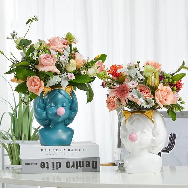 

vase resin flower pot european style home decoration makeup brush organizer box pen holder wedding cute girl creative vases
