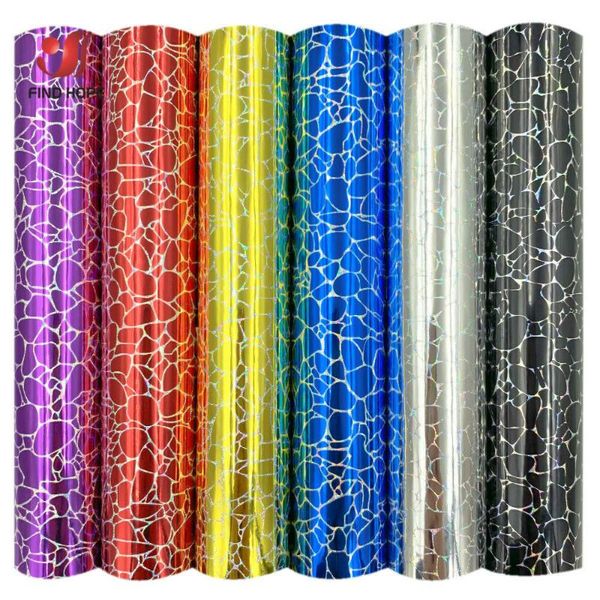 

window stickers holographic chrome adhesive craft 6 assorted colors stone cracking pattern film for cricut cutting plotters home decor