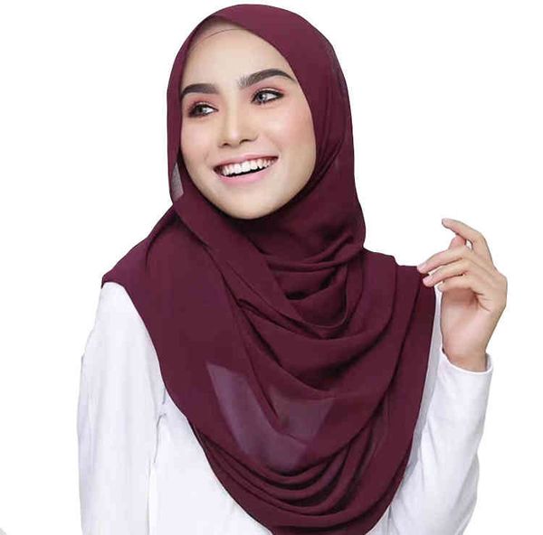 

wholale plain color bubble chiffon hijab muslim women's scarf, Blue;gray