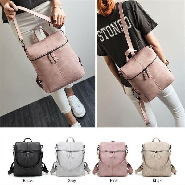 

womens backpack fashion travel pu satchel leather rucksack shoulder school bag